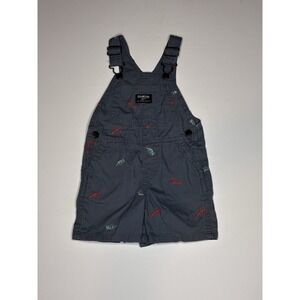 Oshkosh B'gosh Kids Overalls Dino Dinosaur T-rex Triceratops Size 18 Months